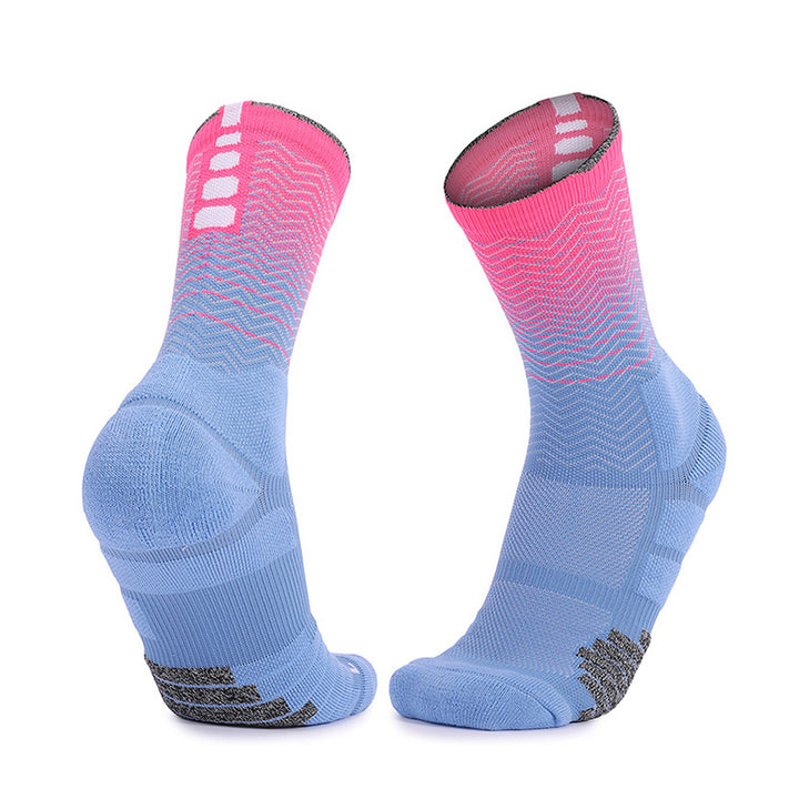 Advanced Cushioning Basketball Crew Socks Blue Pink