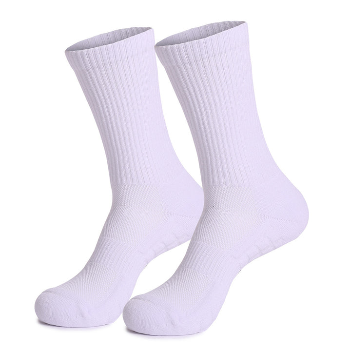 Breathable Cushioned Running Crew Socks White