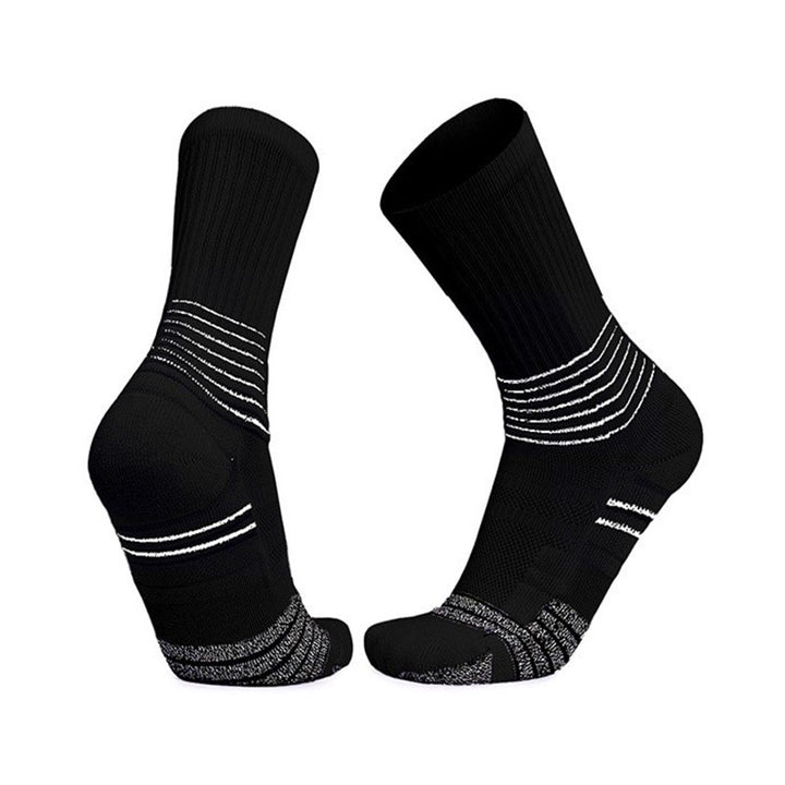 Coolmax® Breathable Basketball Crew Socks Black