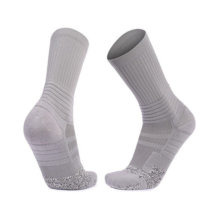 Coolmax® Breathable Basketball Crew Socks Gray