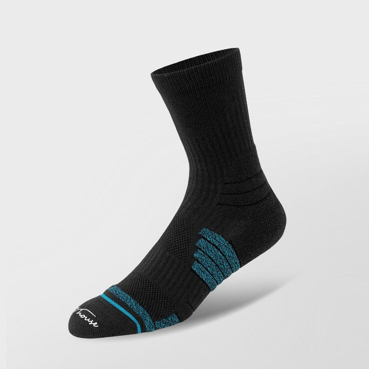 Coolmax® Cushioned Basketball Crew Socks Black