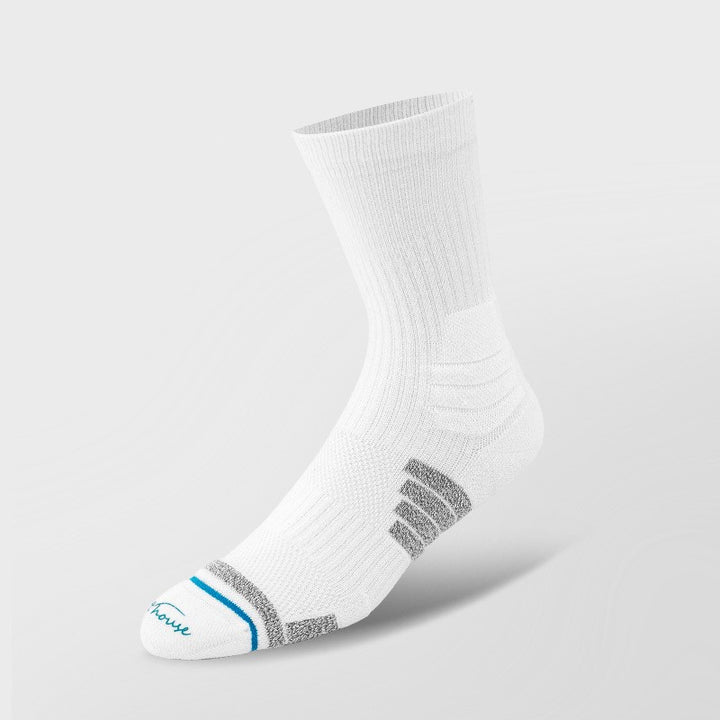 Coolmax® Cushioned Basketball Crew Socks White