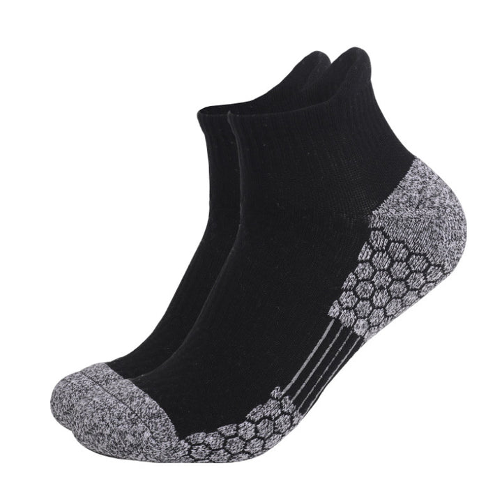 Elastic Breathable Cushioned Basketball Quarter Socks Black