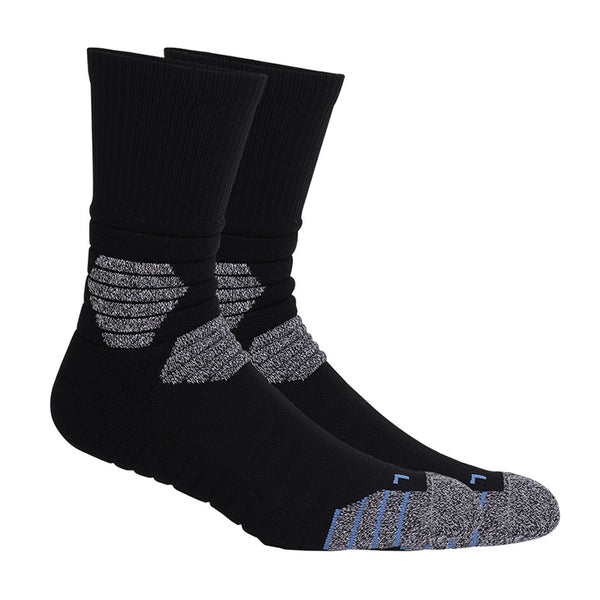 Impact-Absorbing Basketball Crew Socks Black Blue