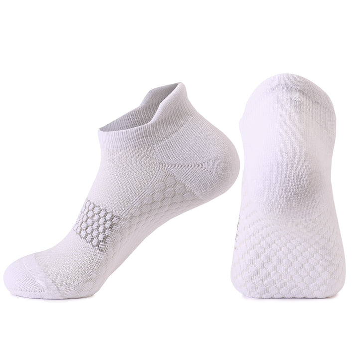 Impact-Absorbing Running Ankle Socks White