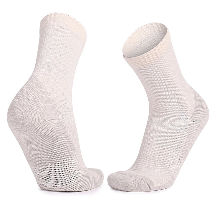 Merino Wool Cushioned Hiking Crew Socks White