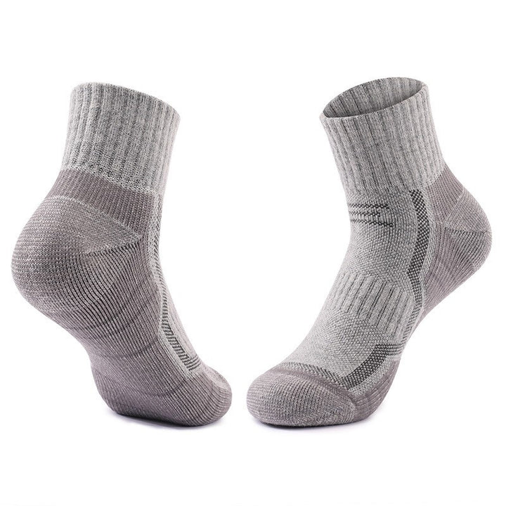 Merino Wool Cushioned Hiking Quarter Socks Gray