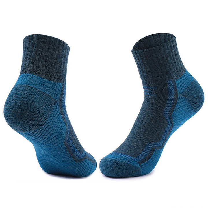 Merino Wool Cushioned Hiking Quarter Socks Navy