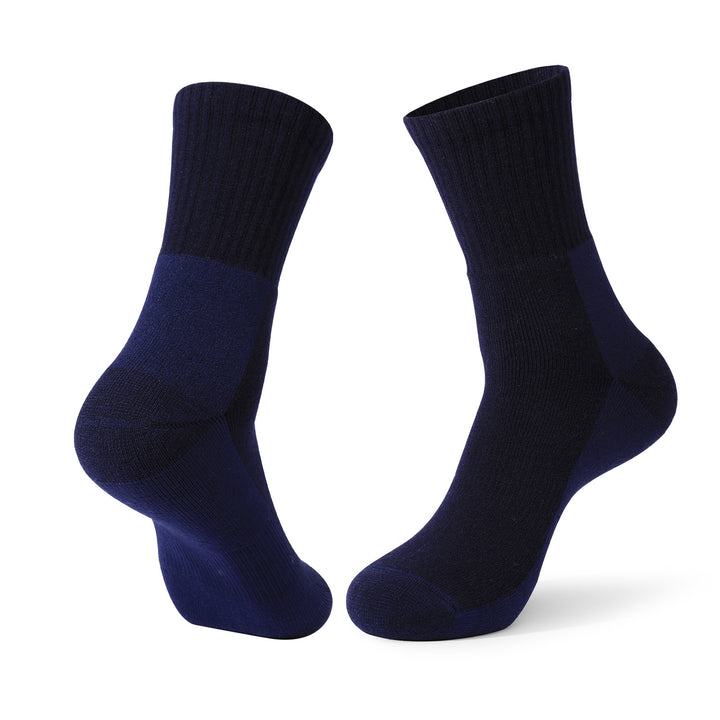 Merino Wool Cushioned Walking Crew Socks Navy