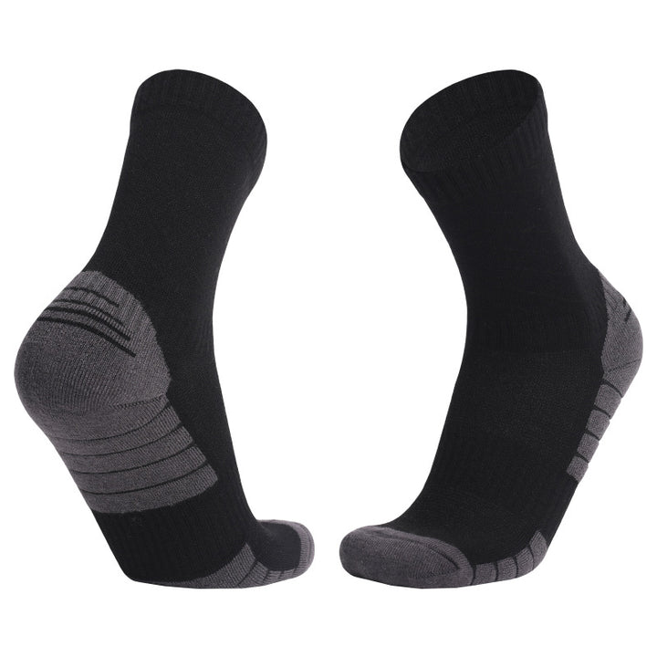 Merino Wool Walking Crew Socks Black