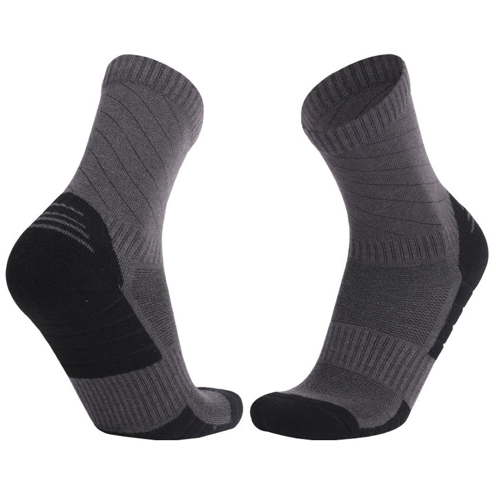 Merino Wool Walking Crew Socks Dark Gray