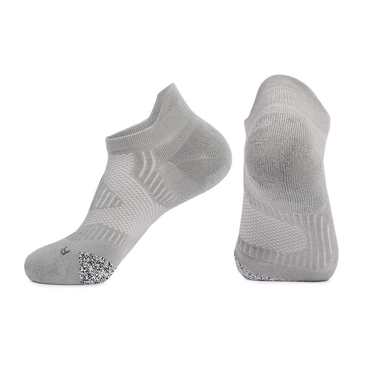 Seamless Cushioned Running Ankle Socks Gray