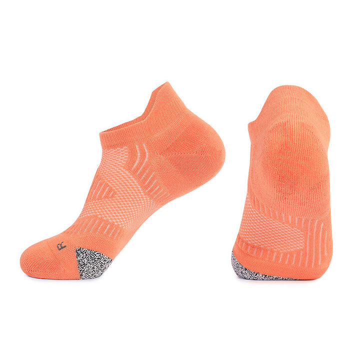 Seamless Cushioned Running Ankle Socks Orange