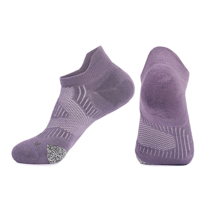 Seamless Cushioned Running Ankle Socks Purple