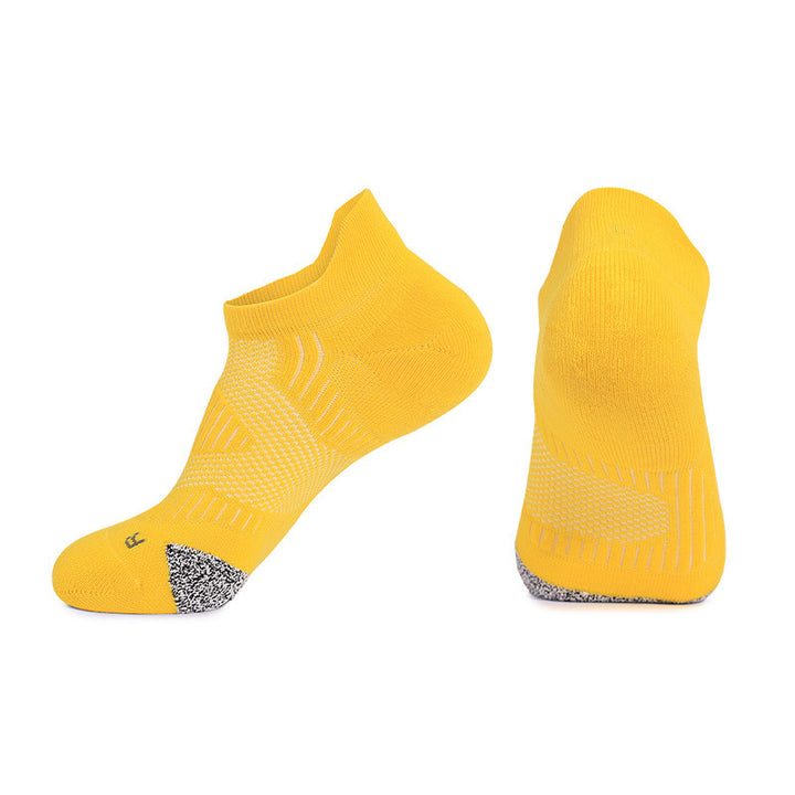 Seamless Cushioned Running Ankle Socks Yellow