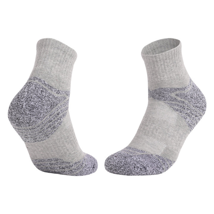 Thick Padded Basketball Quarter Socks Light Gray