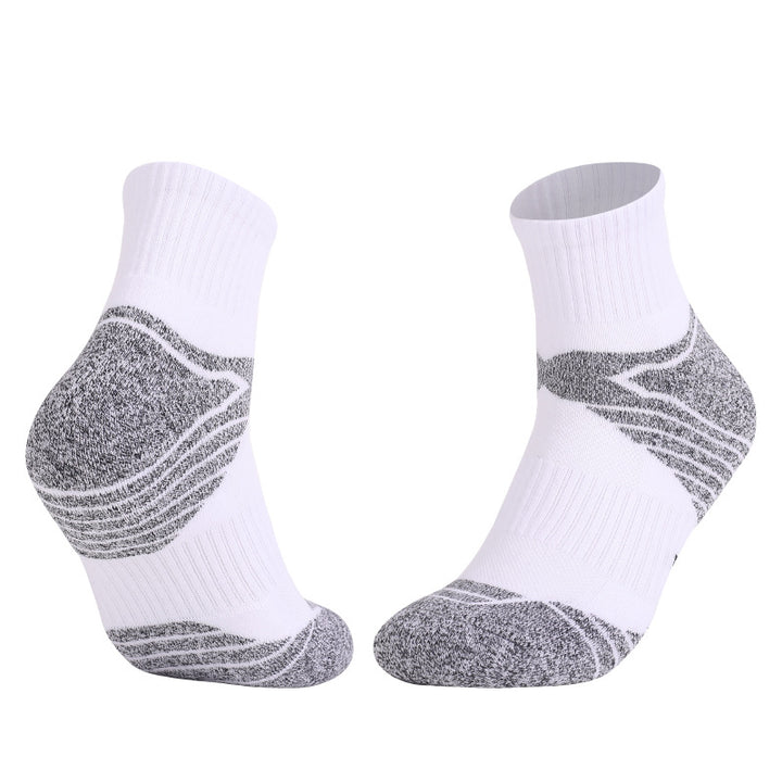 Thick Padded Basketball Quarter Socks White