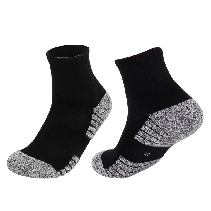 Thick Padded Tennis Quarter Socks Black