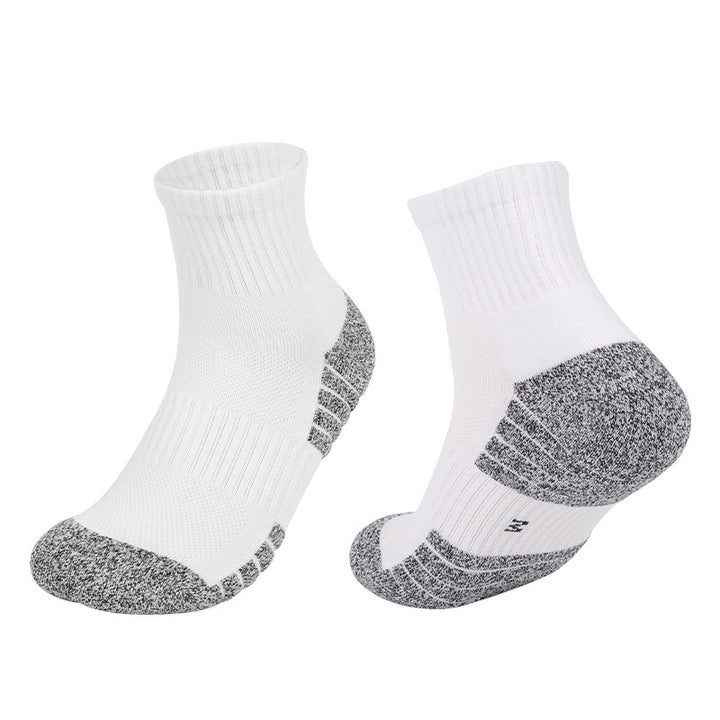 Thick Padded Tennis Quarter Socks White