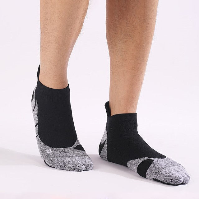 Wearing Black Coolmax® Cushioned Running Ankle Socks