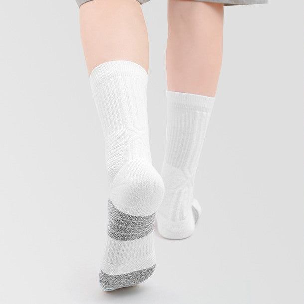 Wearing White Coolmax® Cushioned Basketball Crew Socks